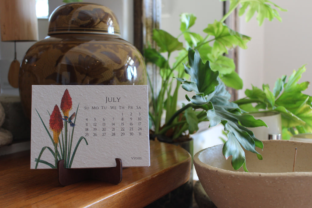 In the Garden 2027 Calendar with sustainable timber stand