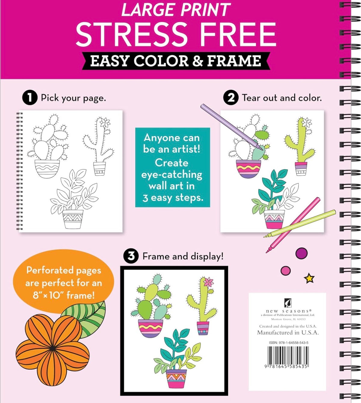 Large Colouring Book Adult - Colour and Frame