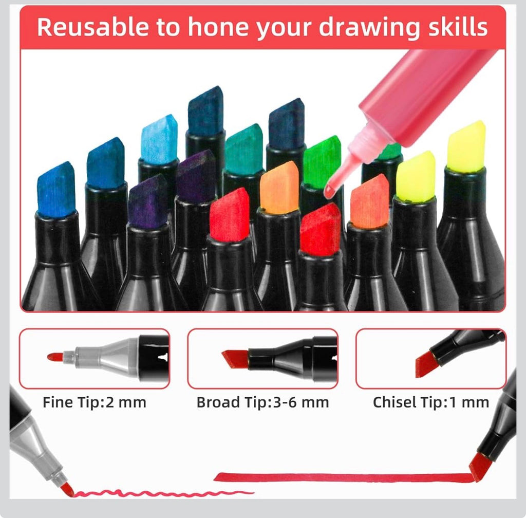 Dual Tip Art Alcohol Markers Set - 80 colours