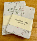 Set of 2 hardcover Journals B6 & A6 - Flower White