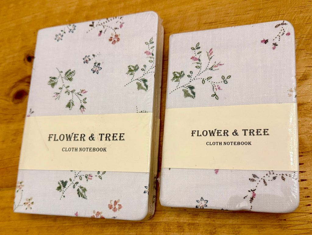 Set of 2 hardcover Journals B6 & A6 - Flower White